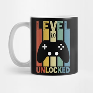 10th Birthday 10 Year old Level 10 Unlocked Video Gamer Mug